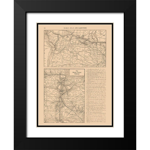 Illinois Central Railroad - Reynold 1921 Black Modern Wood Framed Art Print with Double Matting by Reynold