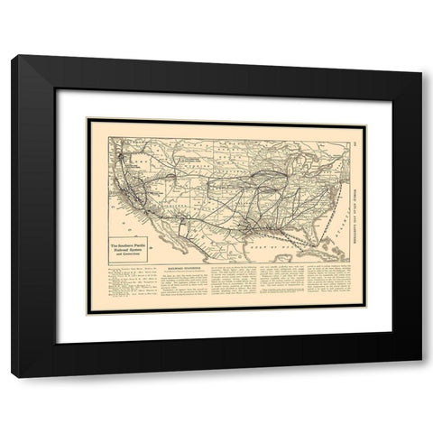 Southern Pacific Railroad - Reynold 1921 Black Modern Wood Framed Art Print with Double Matting by Reynold