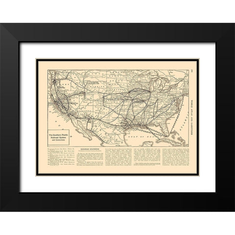 Southern Pacific Railroad - Reynold 1921 Black Modern Wood Framed Art Print with Double Matting by Reynold