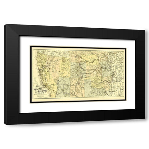 Union Pacific with Eastern Connections 1867 Black Modern Wood Framed Art Print with Double Matting by Keeler