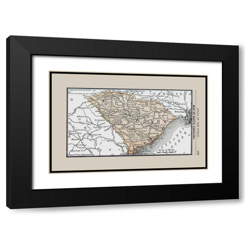 South Carolina - Alden 1886 Black Modern Wood Framed Art Print with Double Matting by Alden