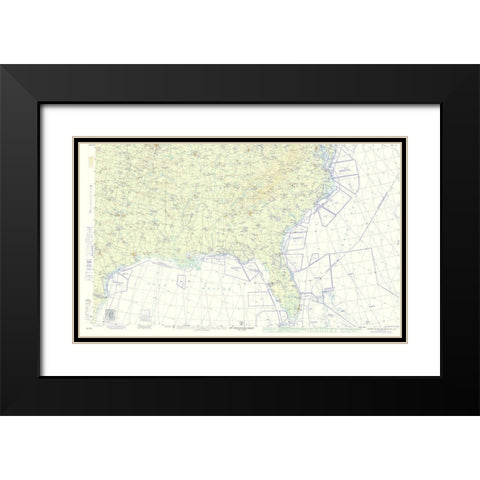 Southeast United States Aeronautical - USAF 1960 Black Modern Wood Framed Art Print with Double Matting by USAF