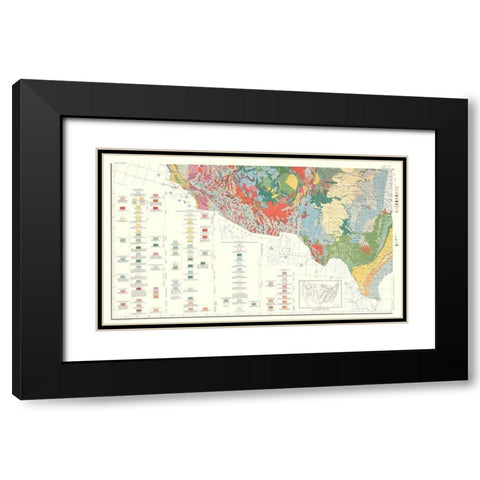 Southwest United States - USGS 1960 Black Modern Wood Framed Art Print with Double Matting by USGS