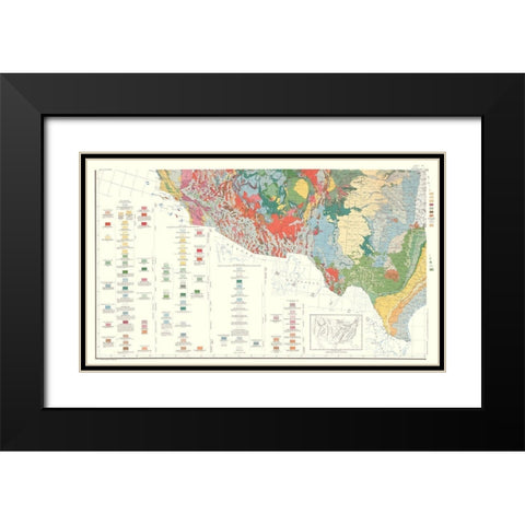 Southwest United States - USGS 1960 Black Modern Wood Framed Art Print with Double Matting by USGS