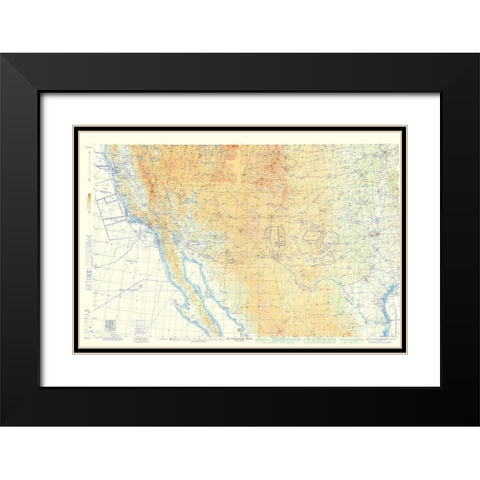 Southwest United States Aeronautical - USAF 1962 Black Modern Wood Framed Art Print with Double Matting by USAF