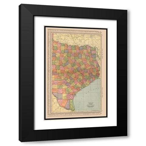 East Texas - Hammond 1910 Black Modern Wood Framed Art Print with Double Matting by Hammond