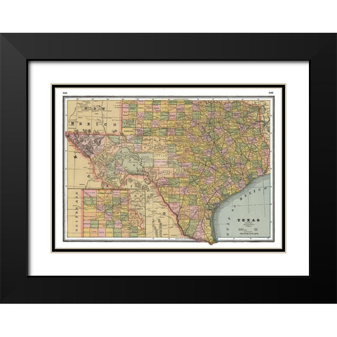 Texas - Johnson 1888 Black Modern Wood Framed Art Print with Double Matting by Johnson