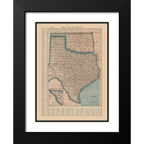 Texas - Reynold 1921 Black Modern Wood Framed Art Print with Double Matting by Reynold