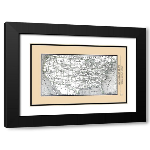 United States - Alden 1886 Black Modern Wood Framed Art Print with Double Matting by Alden