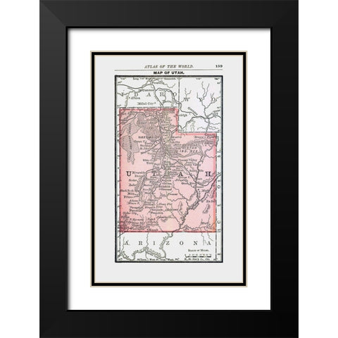 Utah - Alden 1886 Black Modern Wood Framed Art Print with Double Matting by Alden