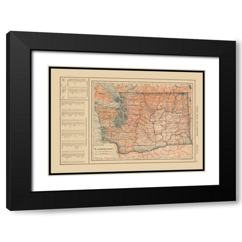 Washington - Reynold 1921 Black Modern Wood Framed Art Print with Double Matting by Reynolds