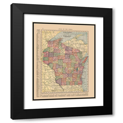 Wisconsin - Hammond 1910 Black Modern Wood Framed Art Print with Double Matting by Hammond