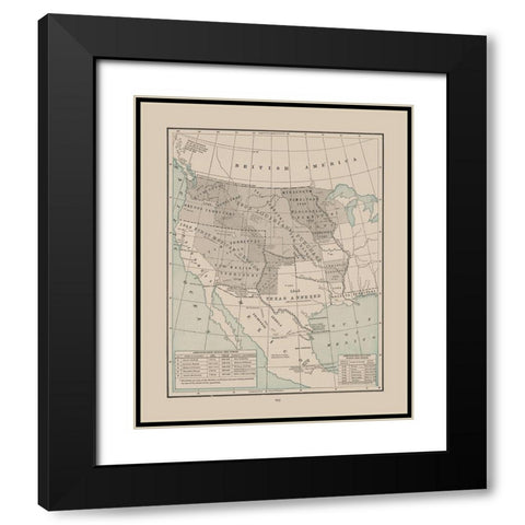 Western Territories - Cram 1892 Black Modern Wood Framed Art Print with Double Matting by Cram