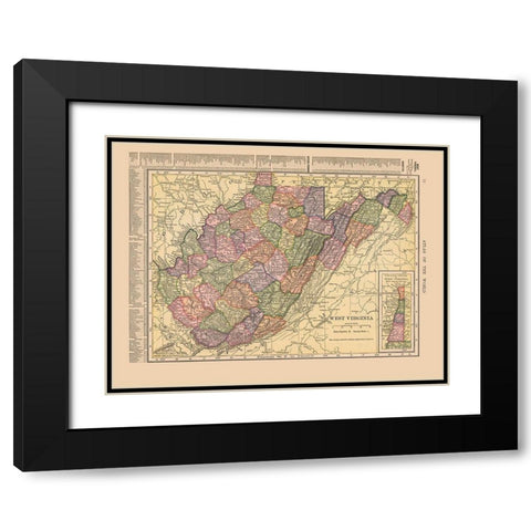 West Virginia - Hammond 1910 Black Modern Wood Framed Art Print with Double Matting by Hammond