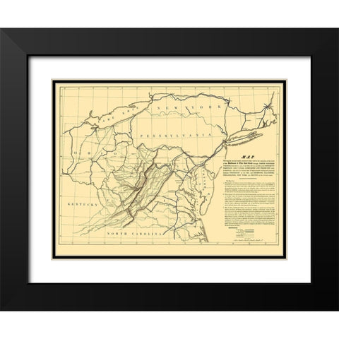 Baltimore and Ohio Railroad - Colton 1840 Black Modern Wood Framed Art Print with Double Matting by Colton