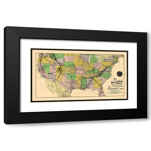 Shenandoah Valley Route - Matthews 1890 Black Modern Wood Framed Art Print with Double Matting by Matthews