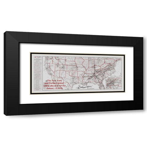 Southern Railway - Matthews 1897 Black Modern Wood Framed Art Print with Double Matting by Matthews
