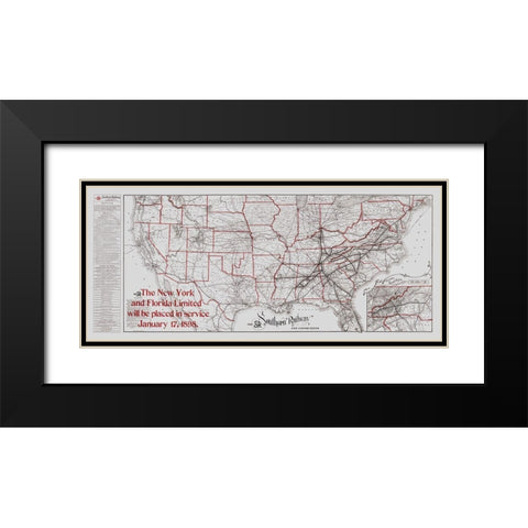 Southern Railway - Matthews 1897 Black Modern Wood Framed Art Print with Double Matting by Matthews