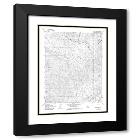 Bates Knolls Utah Quad - USGS 1966 Black Modern Wood Framed Art Print with Double Matting by USGS