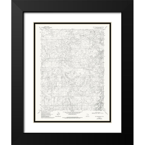 North East Big Pack Mountain Utah Quad - USGS 1968 Black Modern Wood Framed Art Print with Double Matting by USGS