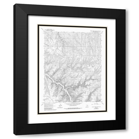 Burnt Timber Canyon Utah Quad - USGS 1966 Black Modern Wood Framed Art Print with Double Matting by USGS