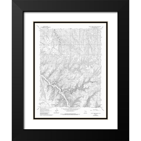 Burnt Timber Canyon Utah Quad - USGS 1966 Black Modern Wood Framed Art Print with Double Matting by USGS