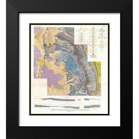 Captiol Reef Wayne Garfield Counties Utah Black Modern Wood Framed Art Print with Double Matting by USGS