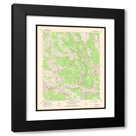 Calf Creek Utah Quad - USGS 1964 Black Modern Wood Framed Art Print with Double Matting by USGS