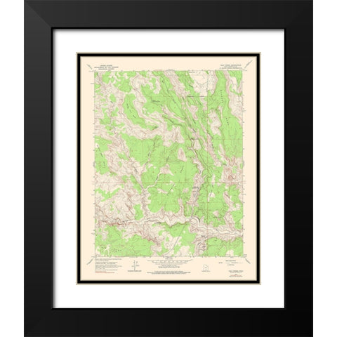 Calf Creek Utah Quad - USGS 1964 Black Modern Wood Framed Art Print with Double Matting by USGS