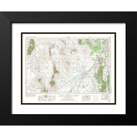 Delta Utah Quad - USGS 1953 Black Modern Wood Framed Art Print with Double Matting by USGS