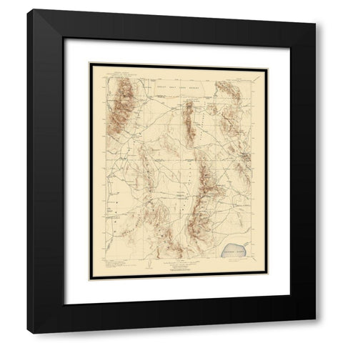 Fish Springs Utah Quad - USGS 1910 Black Modern Wood Framed Art Print with Double Matting by USGS