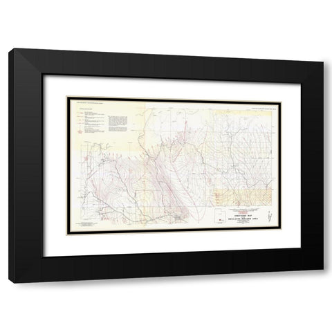 Esacalante Boulder Structure Utah Mines Black Modern Wood Framed Art Print with Double Matting by McFall