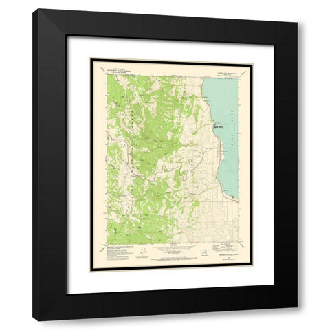 Garden City Utah Quad - USGS 1969 Black Modern Wood Framed Art Print with Double Matting by USGS