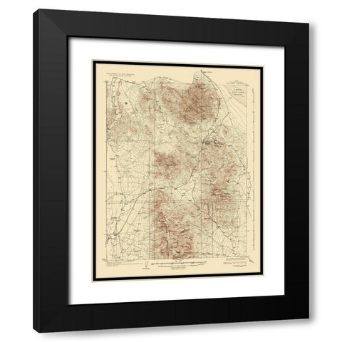 Gold Hill Utah Quad - USGS 1928 Black Modern Wood Framed Art Print with Double Matting by USGS