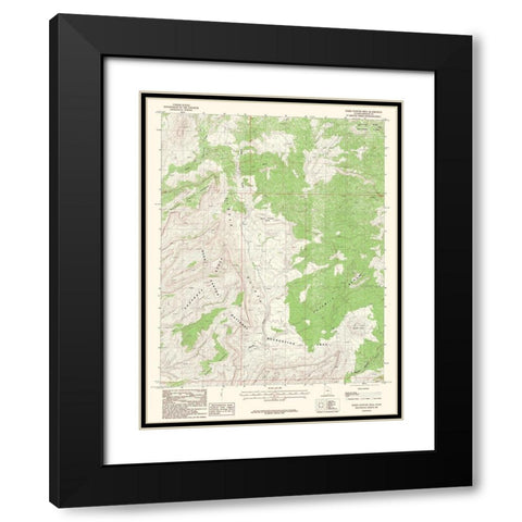 Horse Pasture Mesa Utah Quad - USGS 1987 Black Modern Wood Framed Art Print with Double Matting by USGS