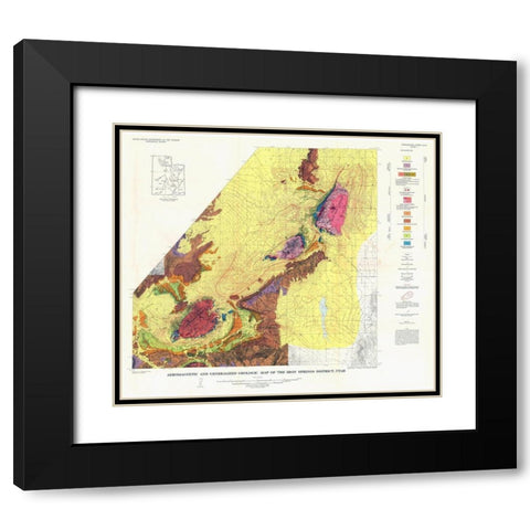Iron Springs District Utah - USGS 1944 Black Modern Wood Framed Art Print with Double Matting by USGS