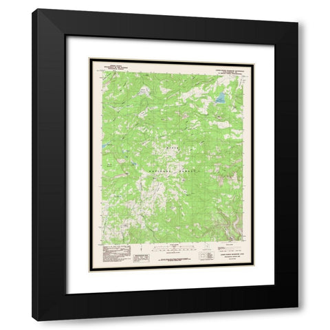 Lower Bowns Reservoir Utah Quad - USGS 1985 Black Modern Wood Framed Art Print with Double Matting by USGS