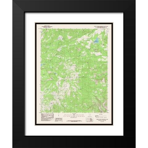 Lower Bowns Reservoir Utah Quad - USGS 1985 Black Modern Wood Framed Art Print with Double Matting by USGS