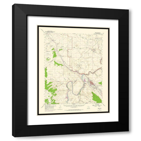 Moab Utah Quad - USGS 1959 Black Modern Wood Framed Art Print with Double Matting by USGS