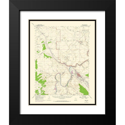 Moab Utah Quad - USGS 1959 Black Modern Wood Framed Art Print with Double Matting by USGS