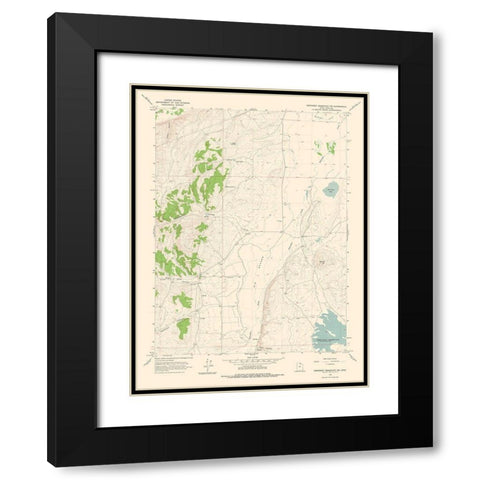 North West Neponset Reservoir Utah Quad - USGS Black Modern Wood Framed Art Print with Double Matting by USGS