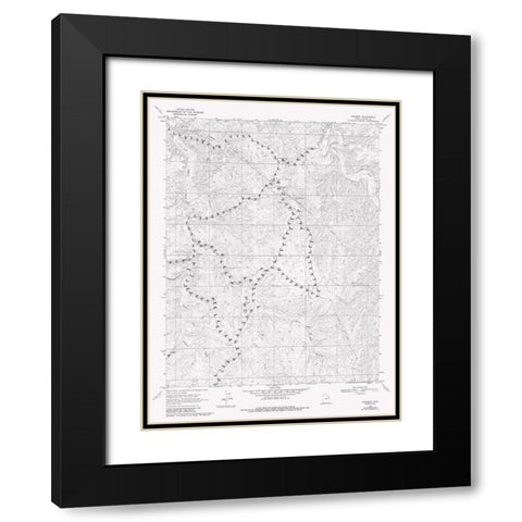 Rainbow Utah Quad - USGS 1968 Black Modern Wood Framed Art Print with Double Matting by USGS