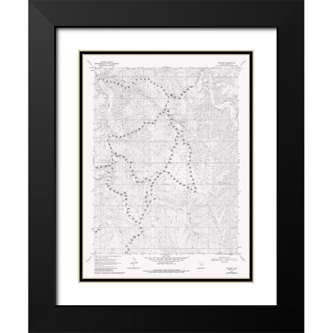 Rainbow Utah Quad - USGS 1968 Black Modern Wood Framed Art Print with Double Matting by USGS