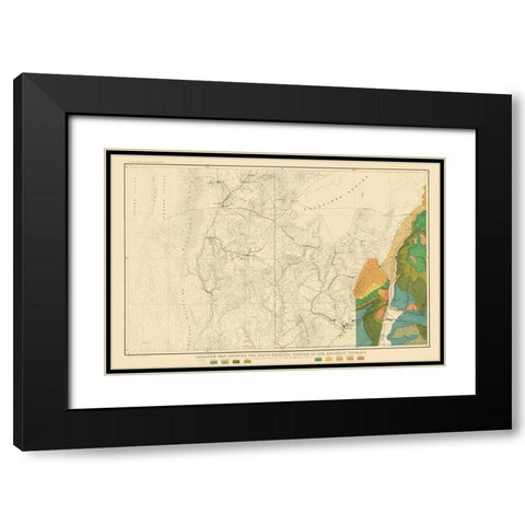 Mesozoic Terraces South Western Portion - USGS Black Modern Wood Framed Art Print with Double Matting by USGS