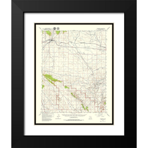 Thompson Utah Quad - USGS 1958 Black Modern Wood Framed Art Print with Double Matting by USGS