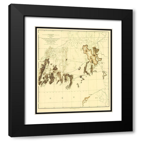 Utah Railroad Survey, Map 2 - Siebert 1855 Black Modern Wood Framed Art Print with Double Matting by Siebert