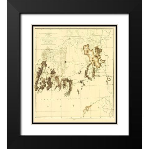 Utah Railroad Survey, Map 2 - Siebert 1855 Black Modern Wood Framed Art Print with Double Matting by Siebert