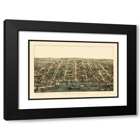 Alexandria Virginia - 1863 Black Modern Wood Framed Art Print with Double Matting by Unknown