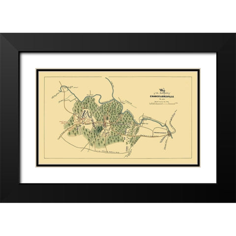Chancellorsville Virginia - 1863 Black Modern Wood Framed Art Print with Double Matting by Unknown