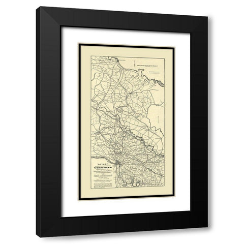 Eastern Portion Virginia Preston 1864 Black Modern Wood Framed Art Print with Double Matting by Preston
